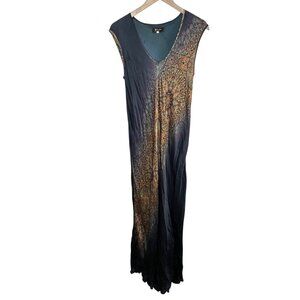 Biya Johnny Was Womens Sleeveless Silk Maxi Dress Multicolor Size Medium